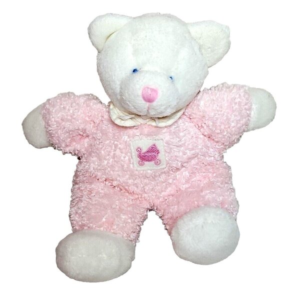 Vintage Russ Berrie Baby DROWSY Pink Teddy Bear Rattle Stuffed